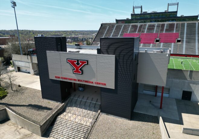 Boak & Sons’ installation of a commercial roofing system at the YSU Don Constantini Multimedia Center