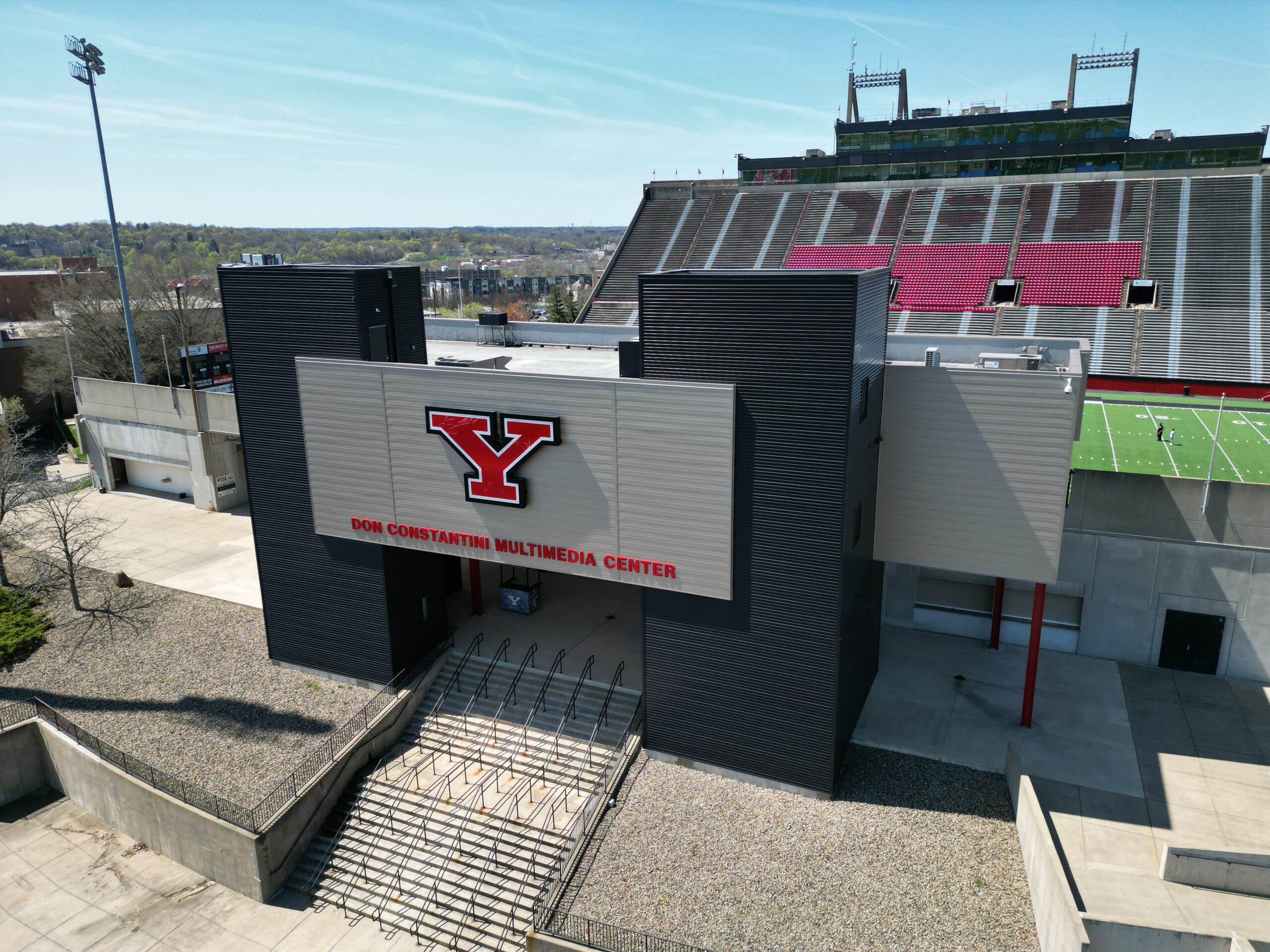 Boak & Sons’ installation of a commercial roofing system at the YSU Don Constantini Multimedia Center