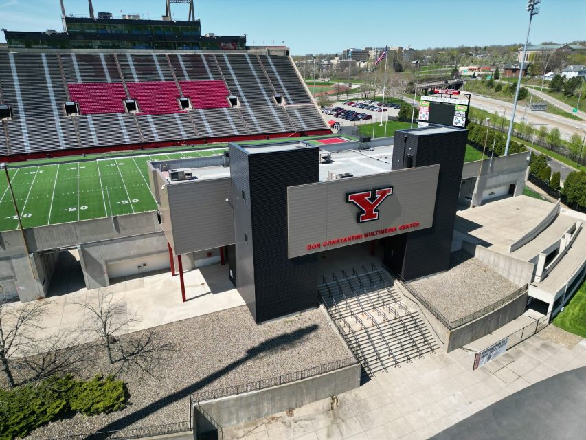 Boak & Sons’ installation of a commercial roofing system at the YSU Don Constantini Multimedia Center