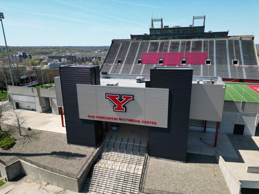 Boak & Sons’ installation of a commercial roofing system at the YSU Don Constantini Multimedia Center