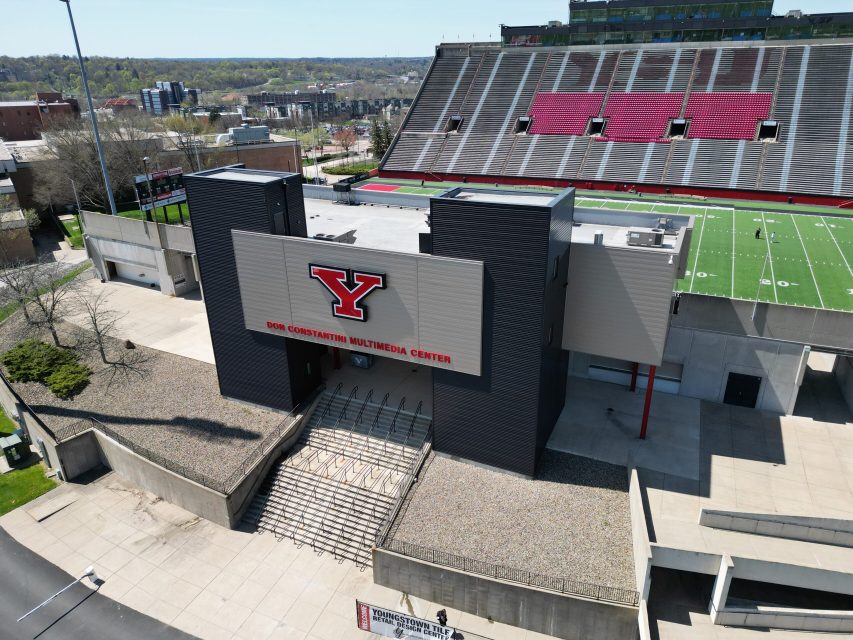 Boak & Sons’ installation of a commercial roofing system at the YSU Don Constantini Multimedia Center