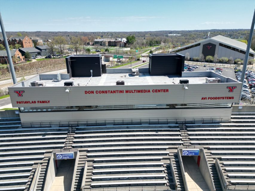 Boak & Sons’ installation of a commercial roofing system at the YSU Don Constantini Multimedia Center